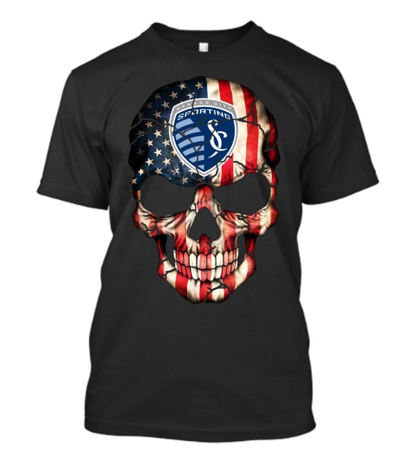 Sporting Kansas City American Flag Skull T-Shirt