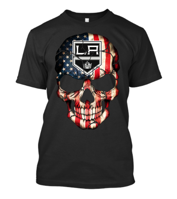 La Kings American Flag Skull Design 173 T-Shirt