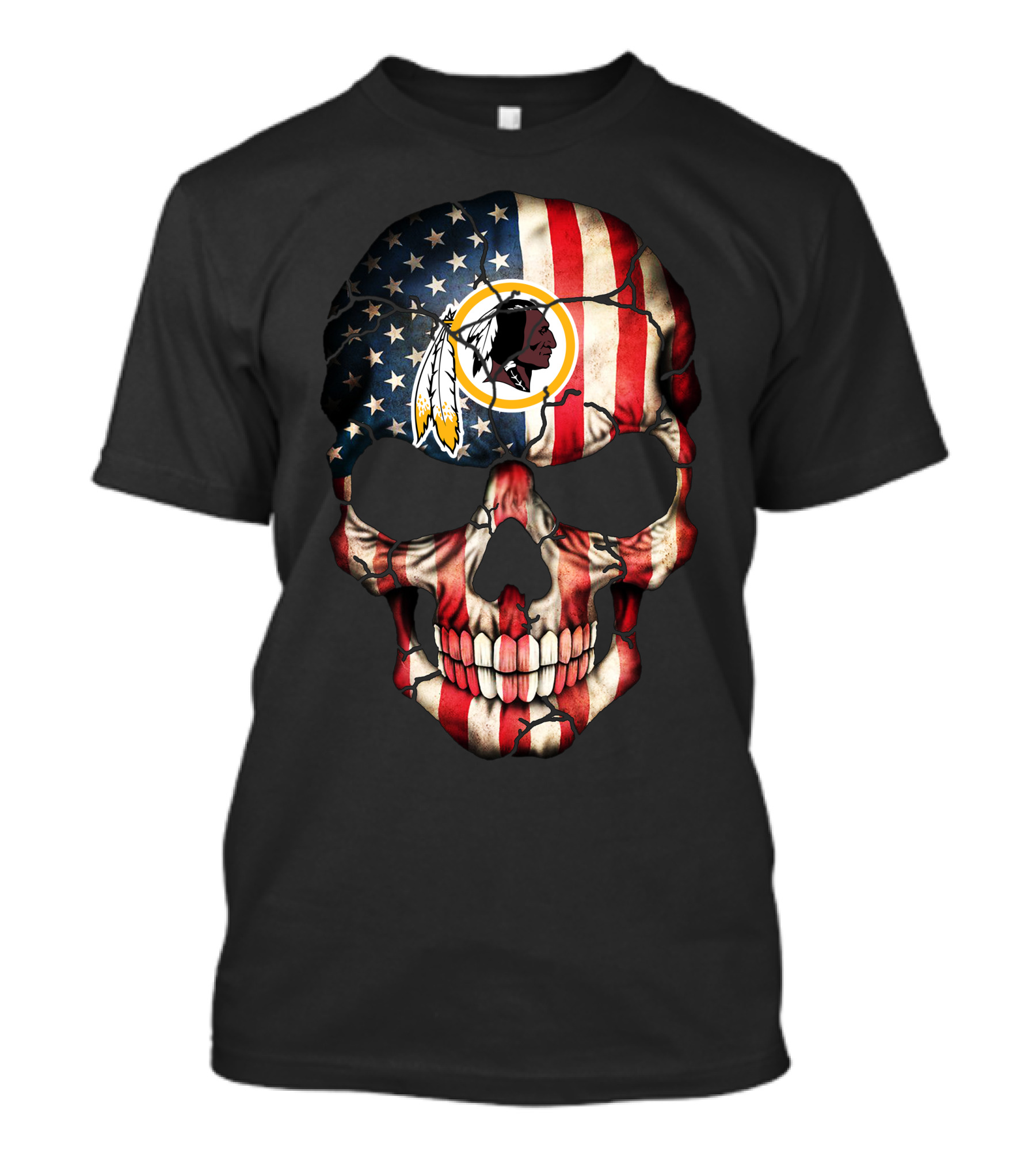 Usa Flag Skull Washington Redskins T-Shirt