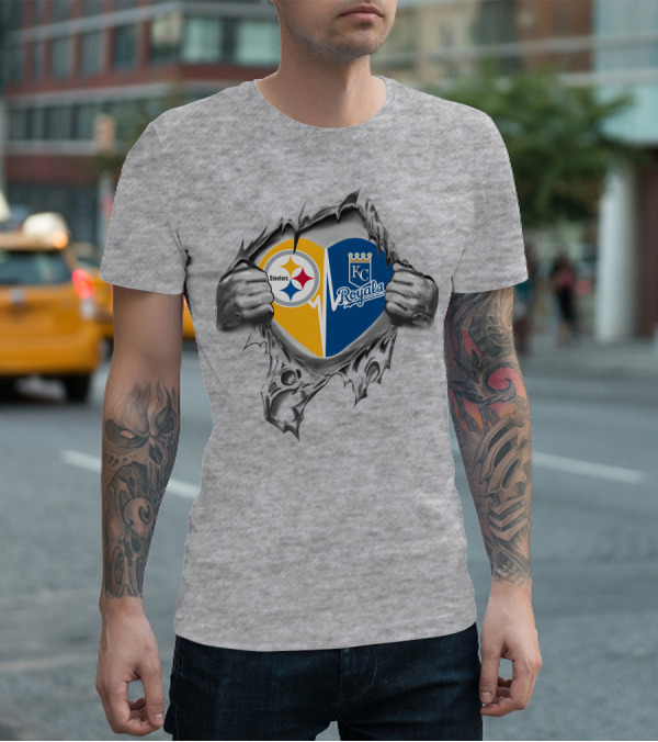 Steelers Royals Heart Split Kansas City Love T-Shirt