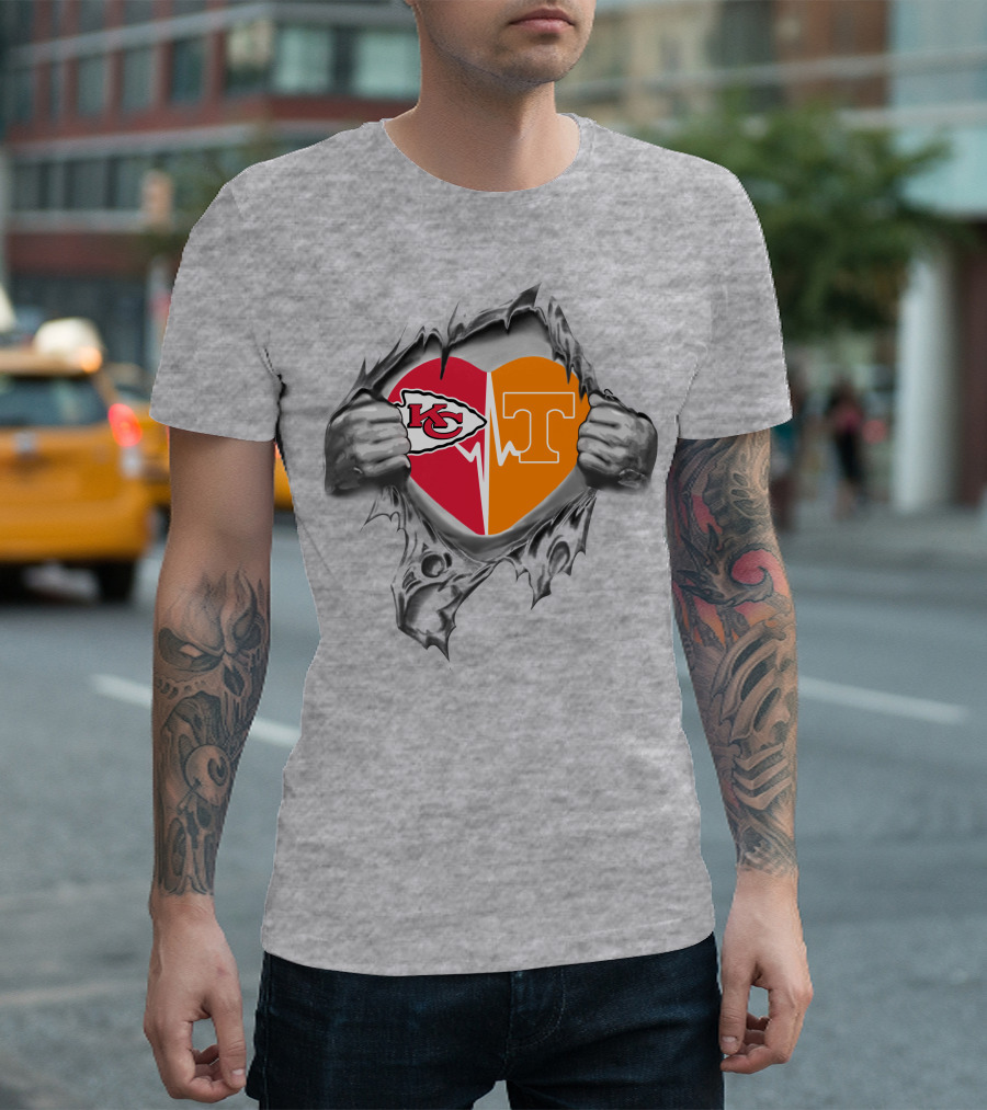 Chiefs Tennessee Volunteers Heart T-Shirt