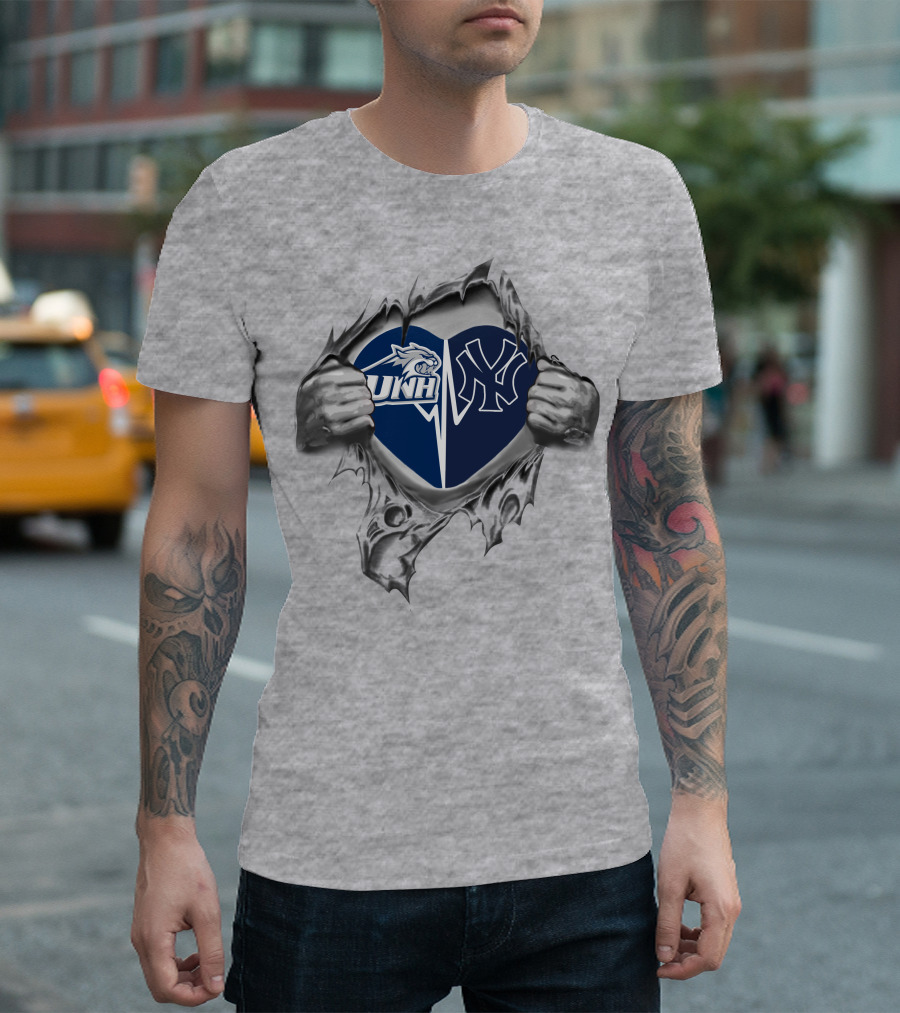 Unh Wildcats Yankees Heart Inside Passion T-Shirt