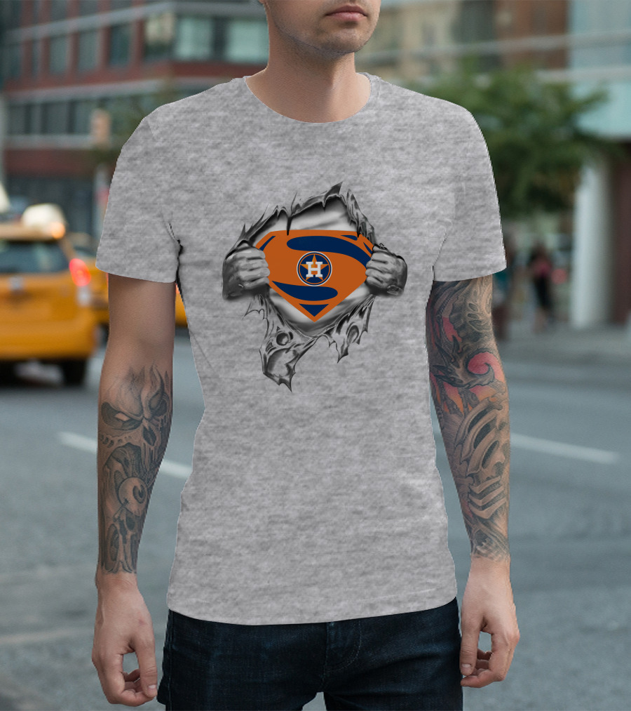 Superman Houston Astros Logo Tear T-Shirt