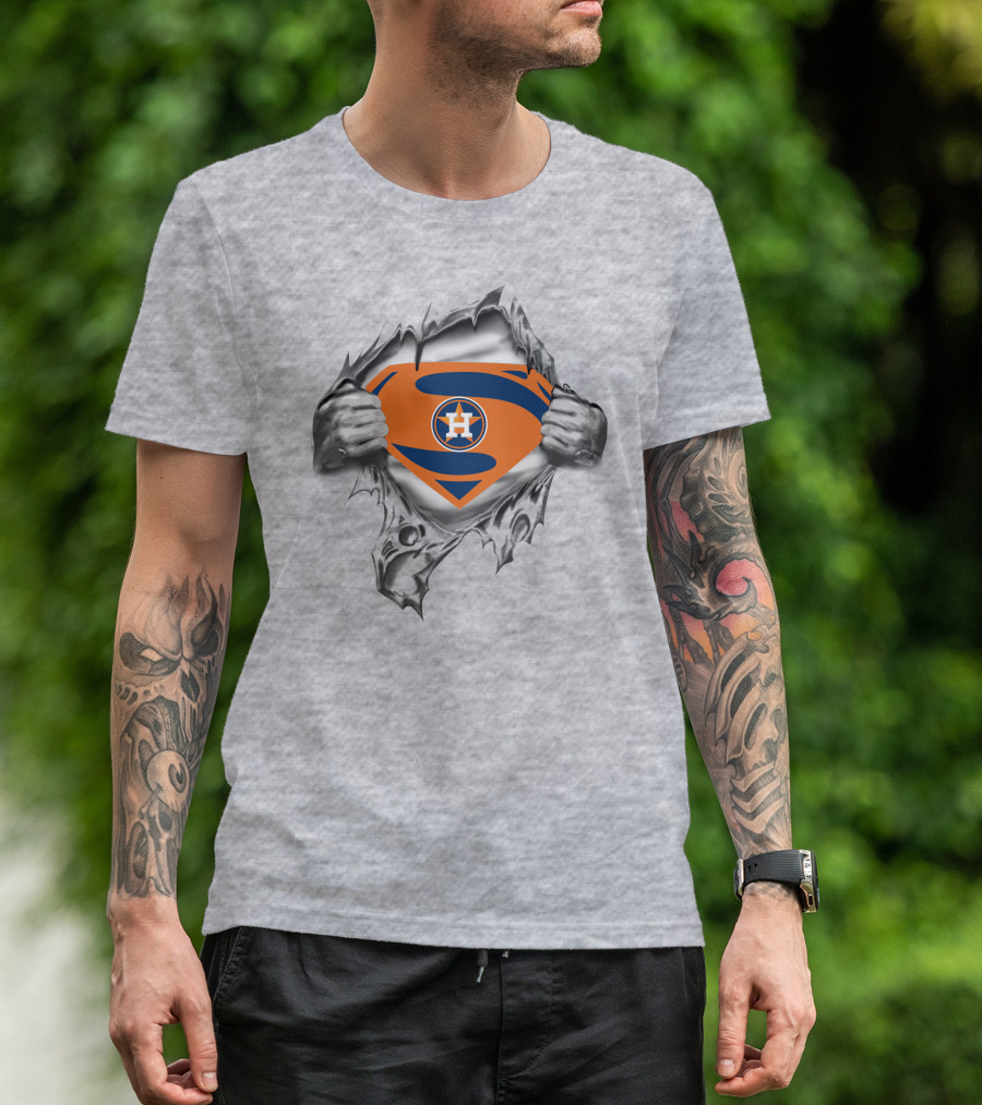 Superman Houston Astros Logo Tear T-Shirt