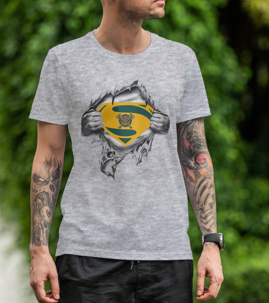 Arizona Hotshots Superhero Firefighter Emblem Burst T-Shirt
