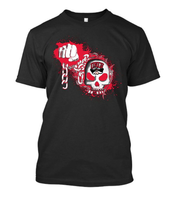 Unlv Rebels Skull And Chains With Fist T-Shirt