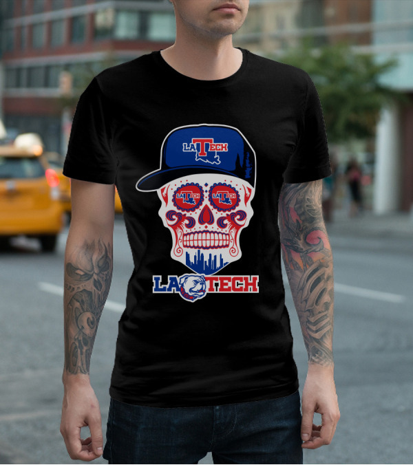 La Tech Bulldogs Skull In Hat Fun T-Shirt