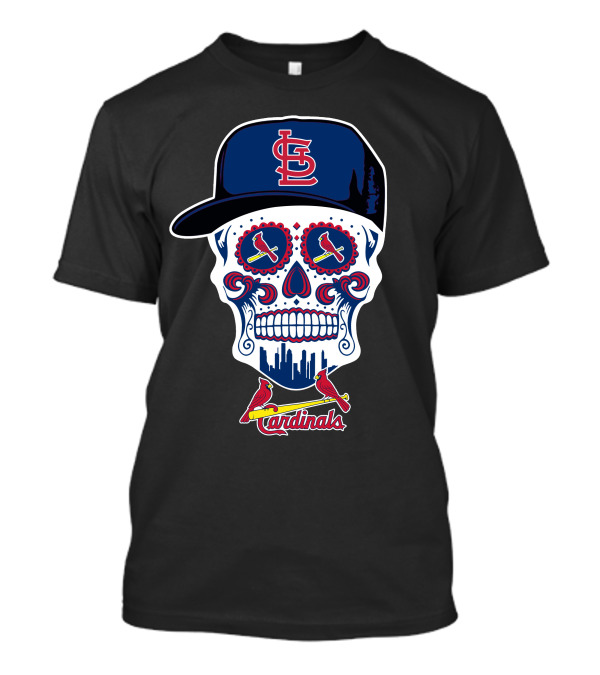 Skull With St Louis Cardinals Cap And Birds 319 Funny T-Shirt