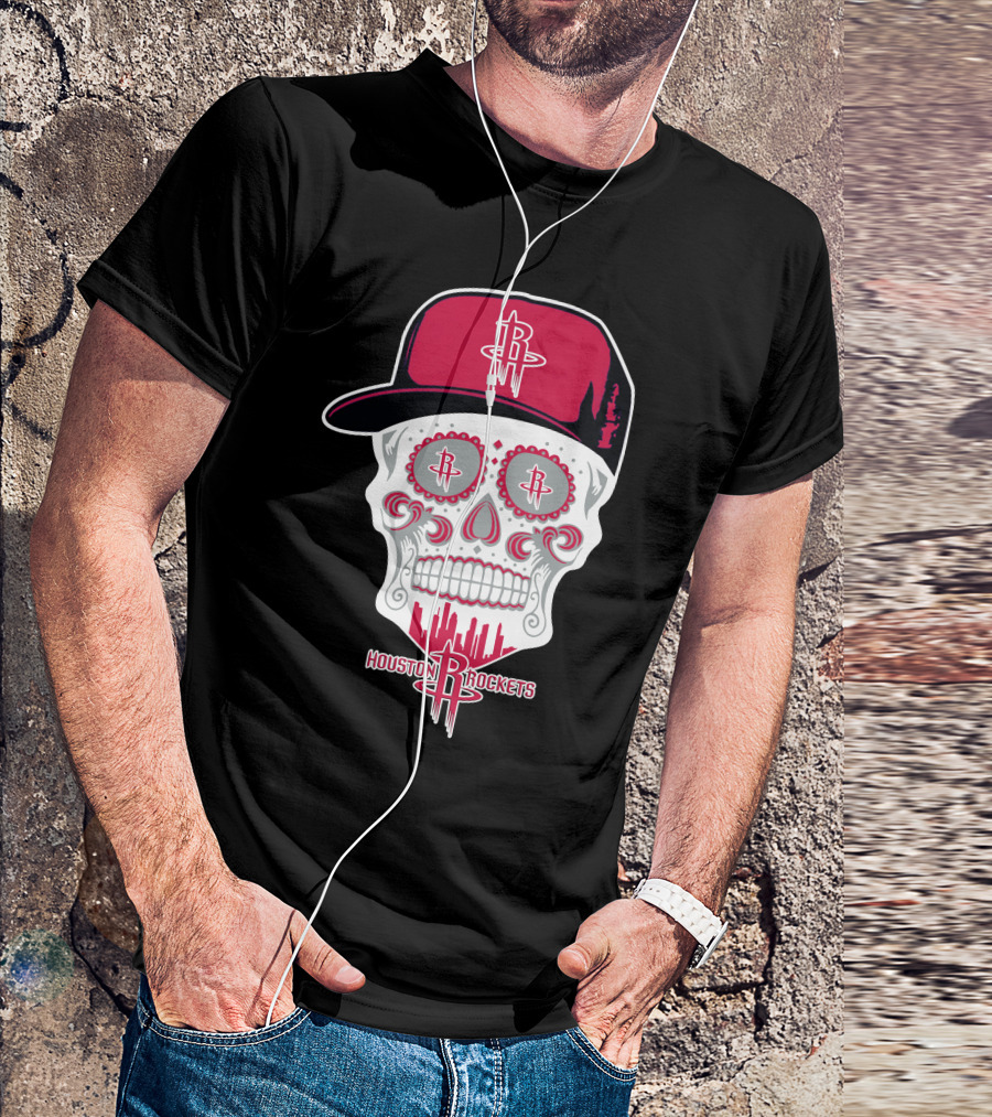 Houston Rockets Skull Cap T-Shirt