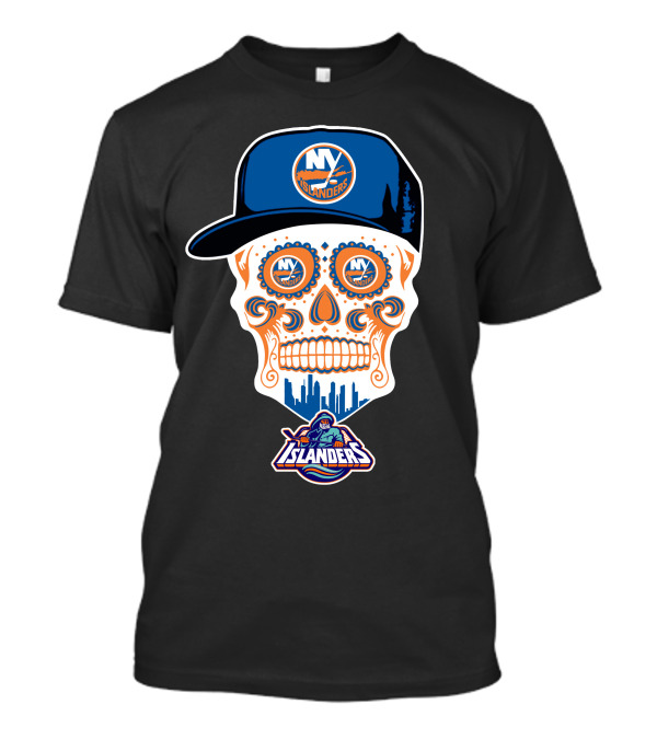 New York Islanders Skull With Cap T-Shirt