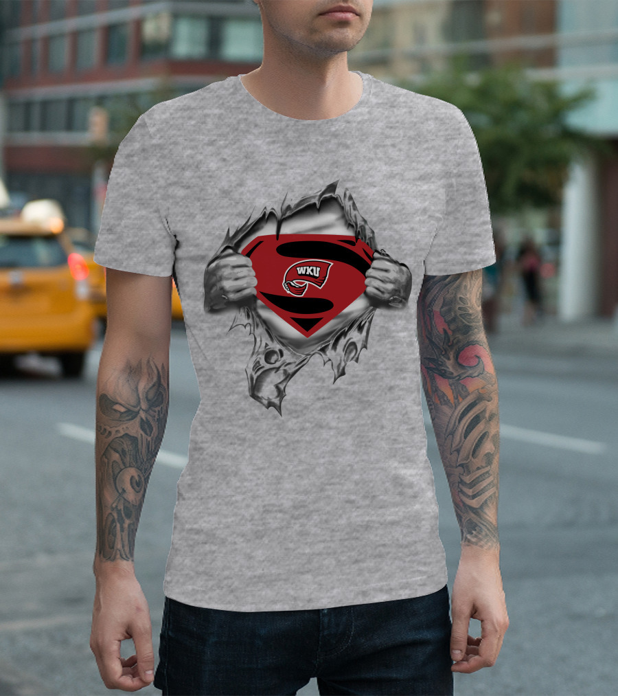 Wku Western Kentucky Hilltoppers Superman Logo Tear T-Shirt