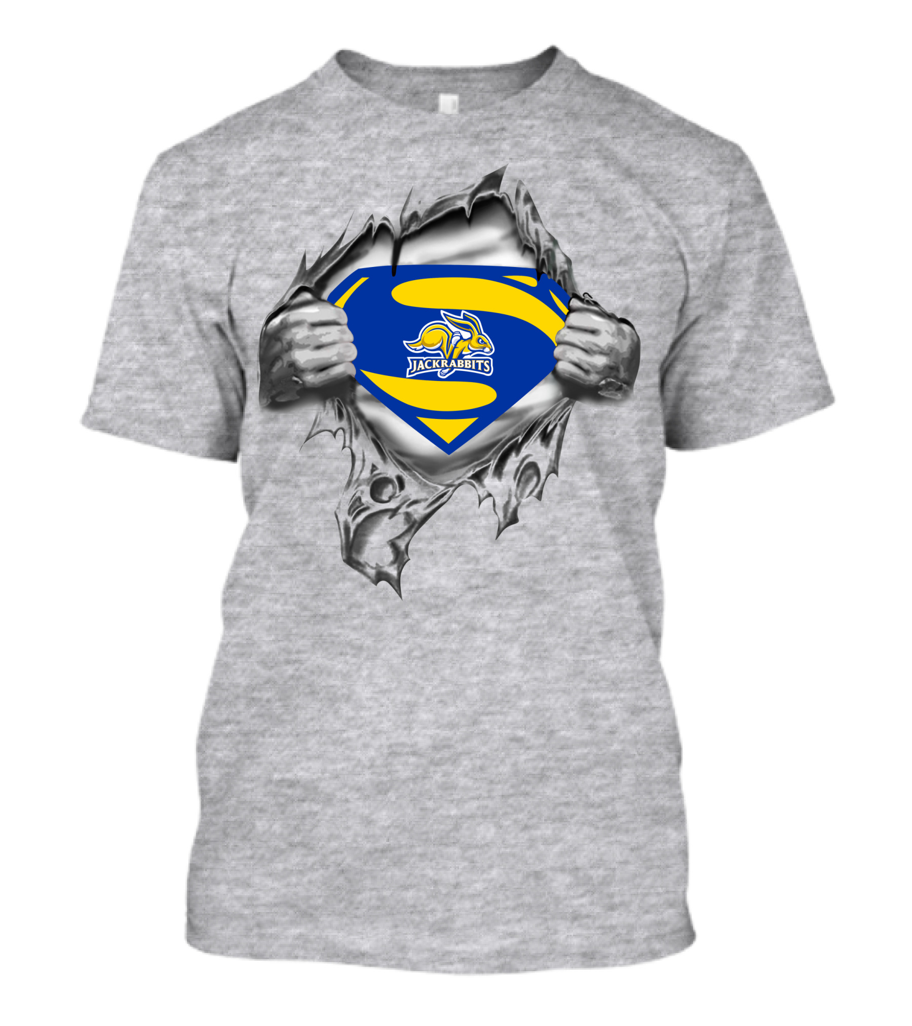 South Dakota State Jackrabbits Superman Logo Rip T-Shirt