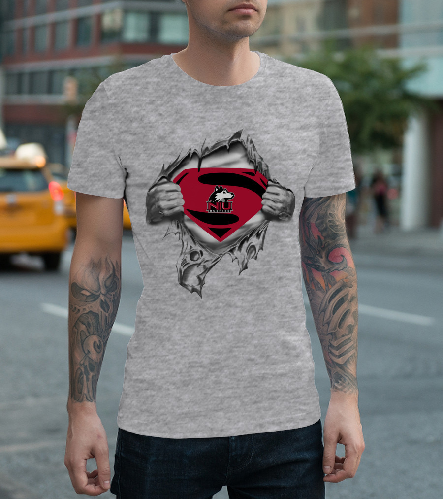 Northern Illinois Huskies Niu S Symbol Superman Style T-Shirt