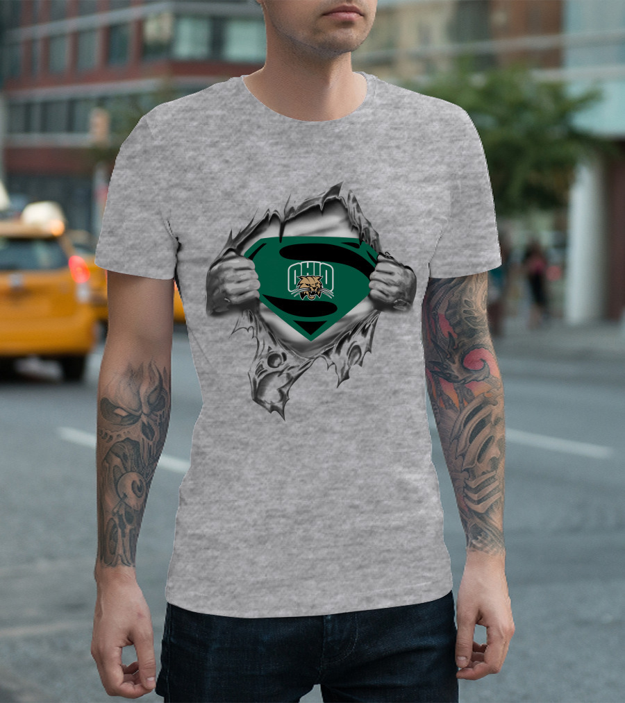 Ohio Bobcats Superman Logo Rip T-Shirt