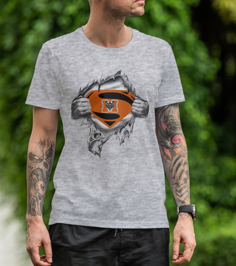 Mercer Bears Superman Logo Emblem With Iconic M And Bear T-Shirt