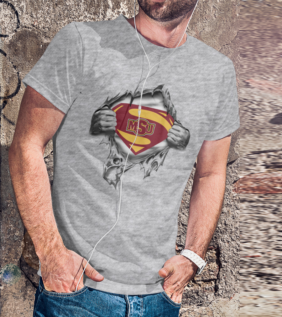 Msu Superman Shield Midwestern State Indians 248 T-Shirt