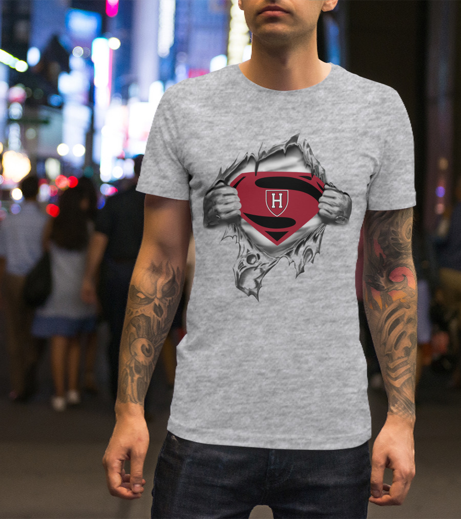Harvard Crimson Superman Shield T-Shirt