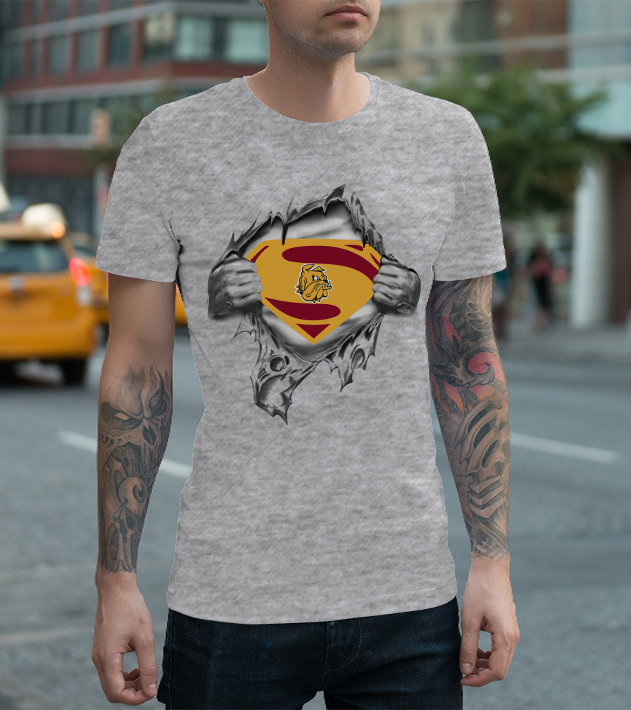 Duluth Bulldogs Superman Logo Inside Torn Chest T-Shirt