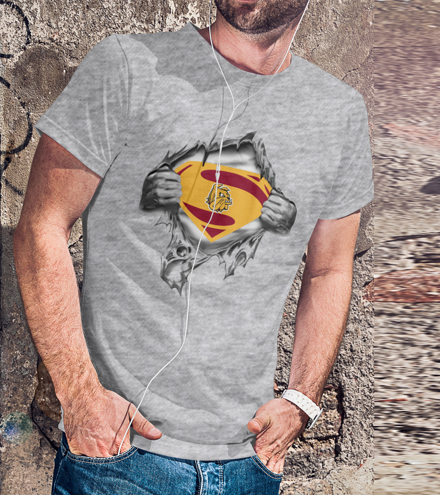 Duluth Bulldogs Superman Logo Inside Torn Chest T-Shirt