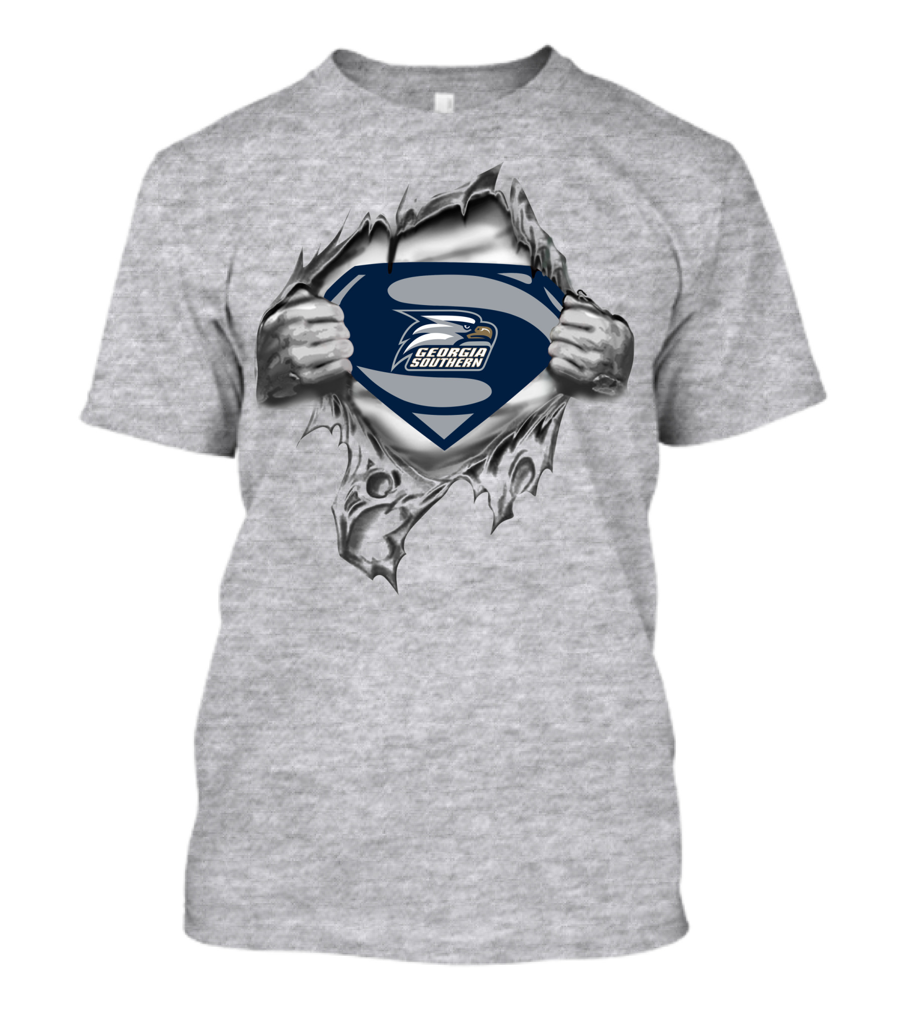 Georgia Southern Eagles Superman Logo Chest Tear T-Shirt