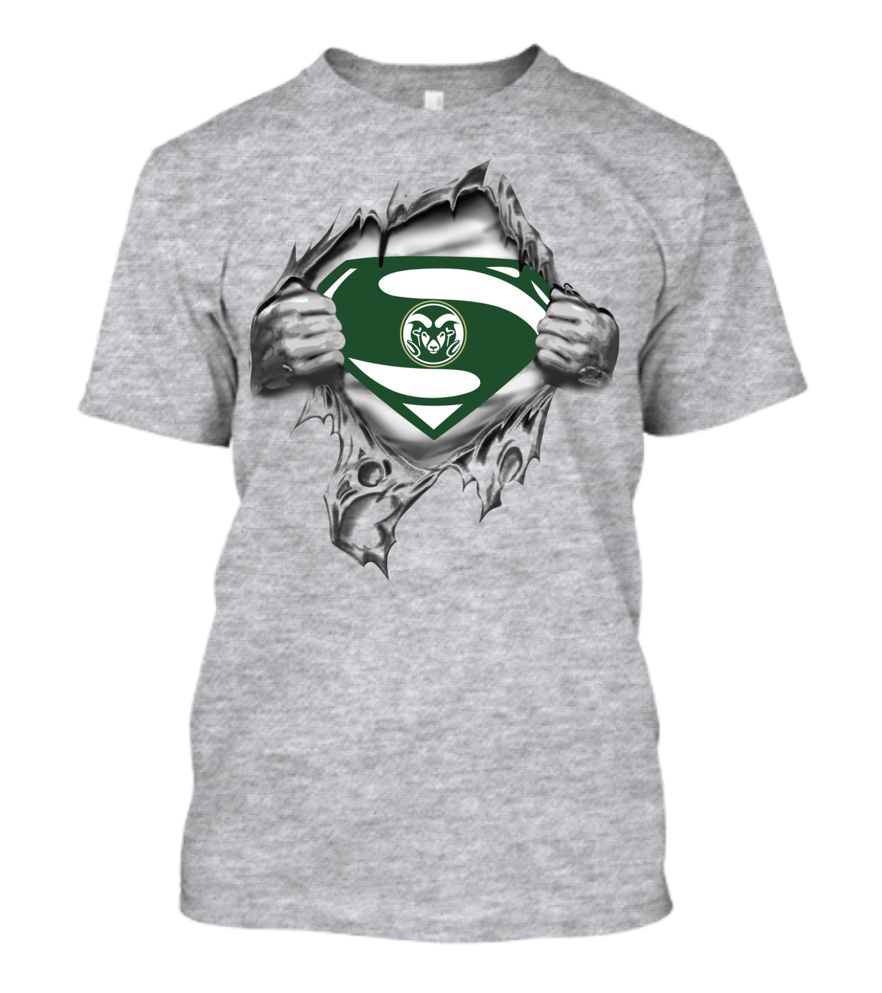 Colorado State Rams Superman Logo Rip T-Shirt