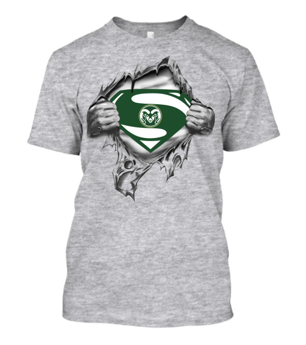 Colorado State Rams Superman Logo Rip T-Shirt