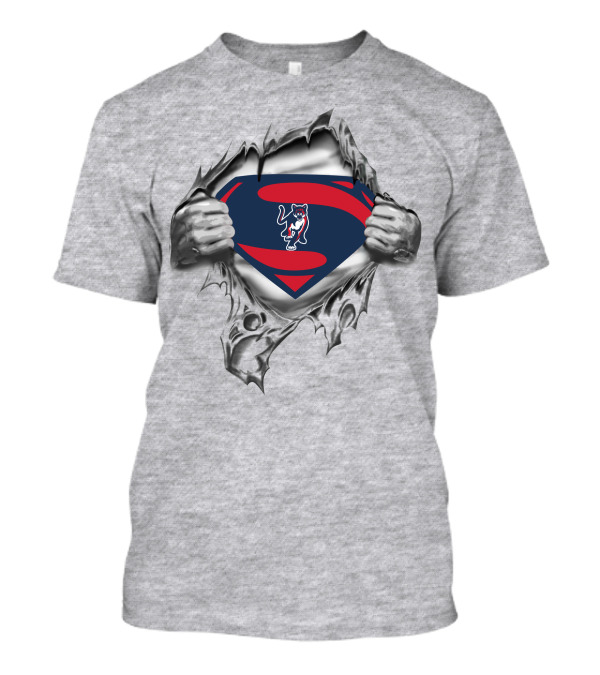 Columbus St Cougars Superman Logo Rip T-Shirt
