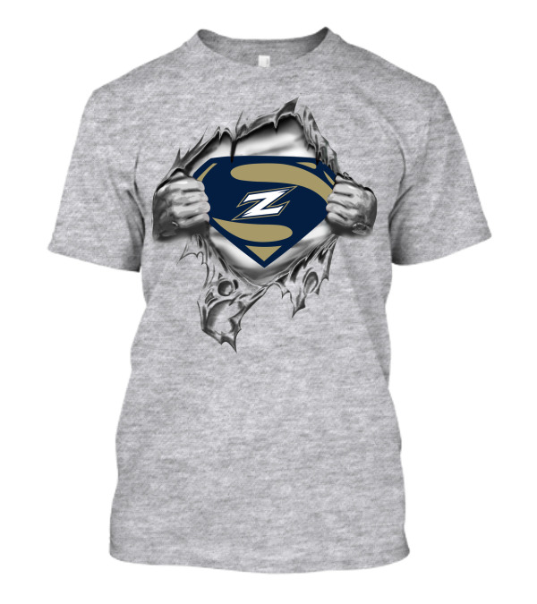 Akron Zips Superman Shield Torn Metal T-Shirt