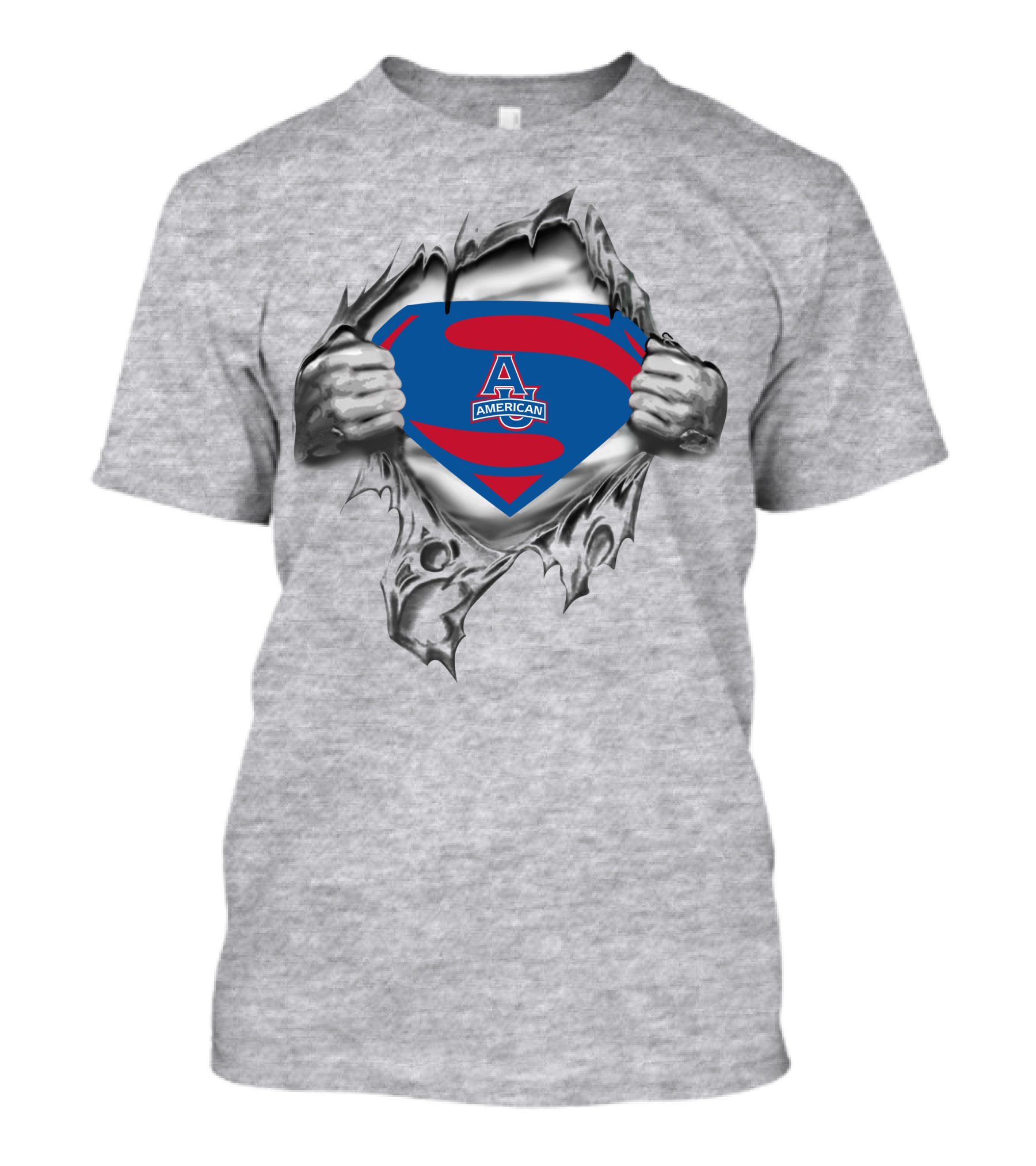 American University Superman Logo Tear Reveal T-Shirt