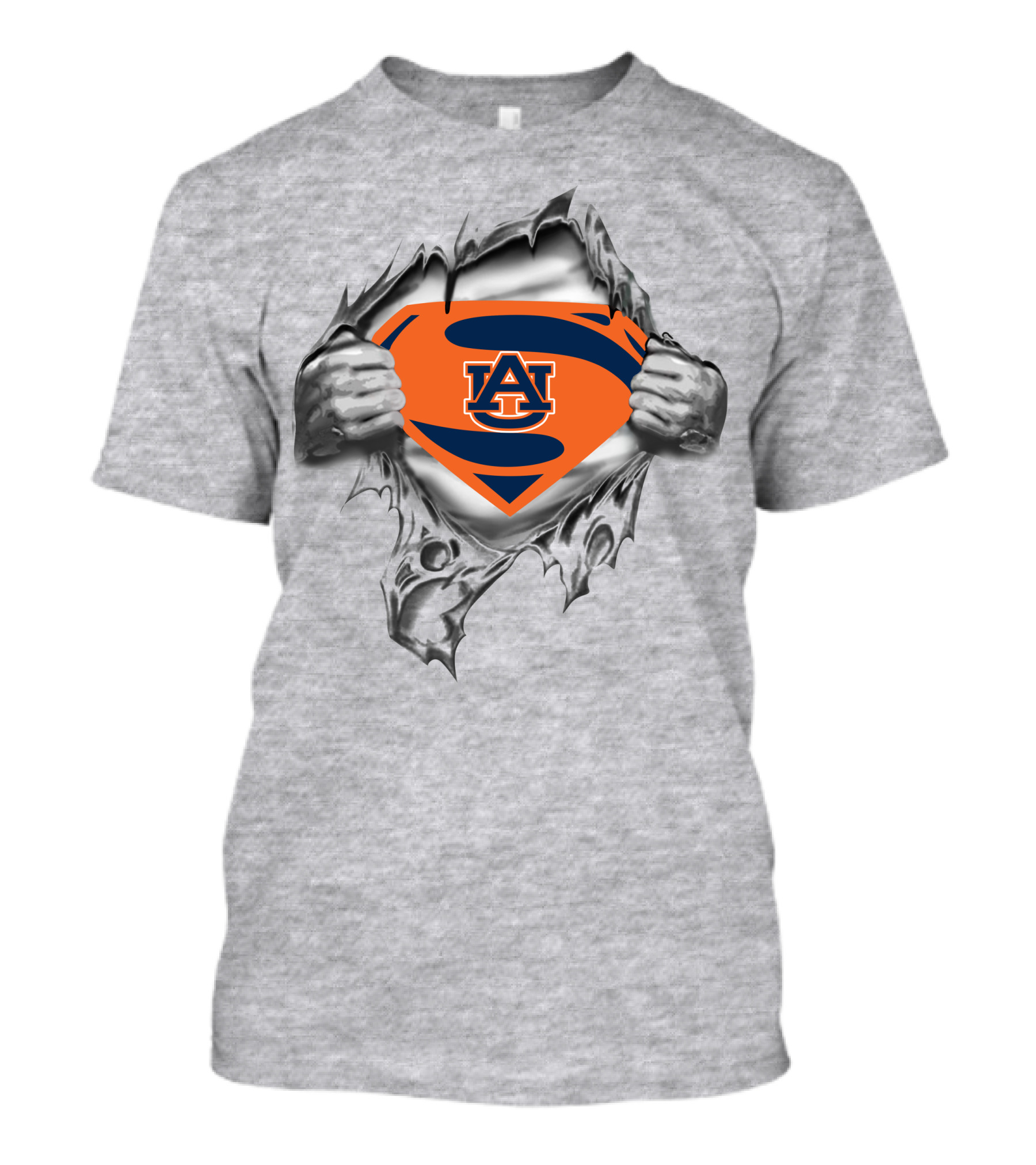 Auburn Tigers Superman Logo Tearing T-Shirt