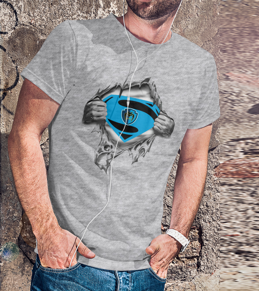 Tampa Bay Mutiny Superman Emblem With Ripped Silver Hands T-Shirt