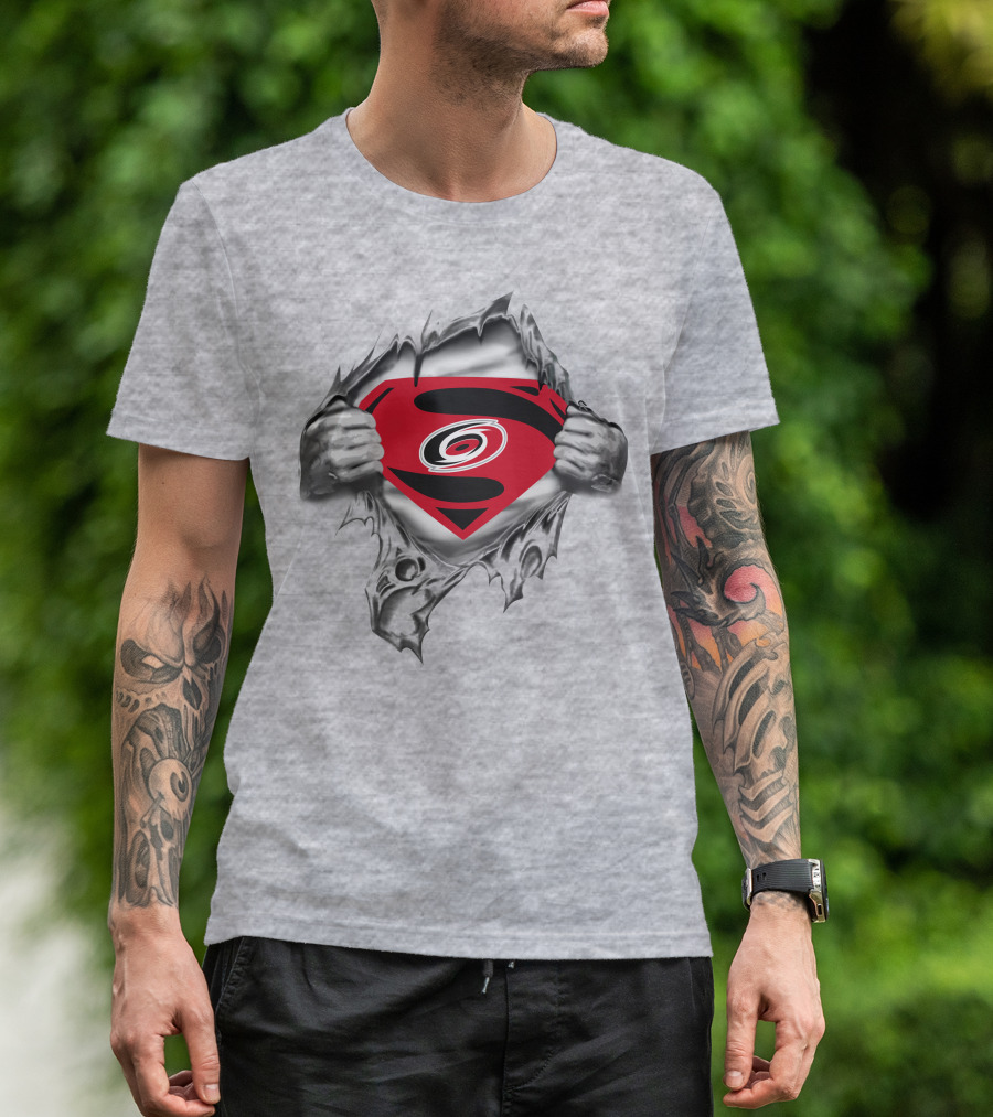 Carolina Hurricanes Superman Logo Reveal T-Shirt