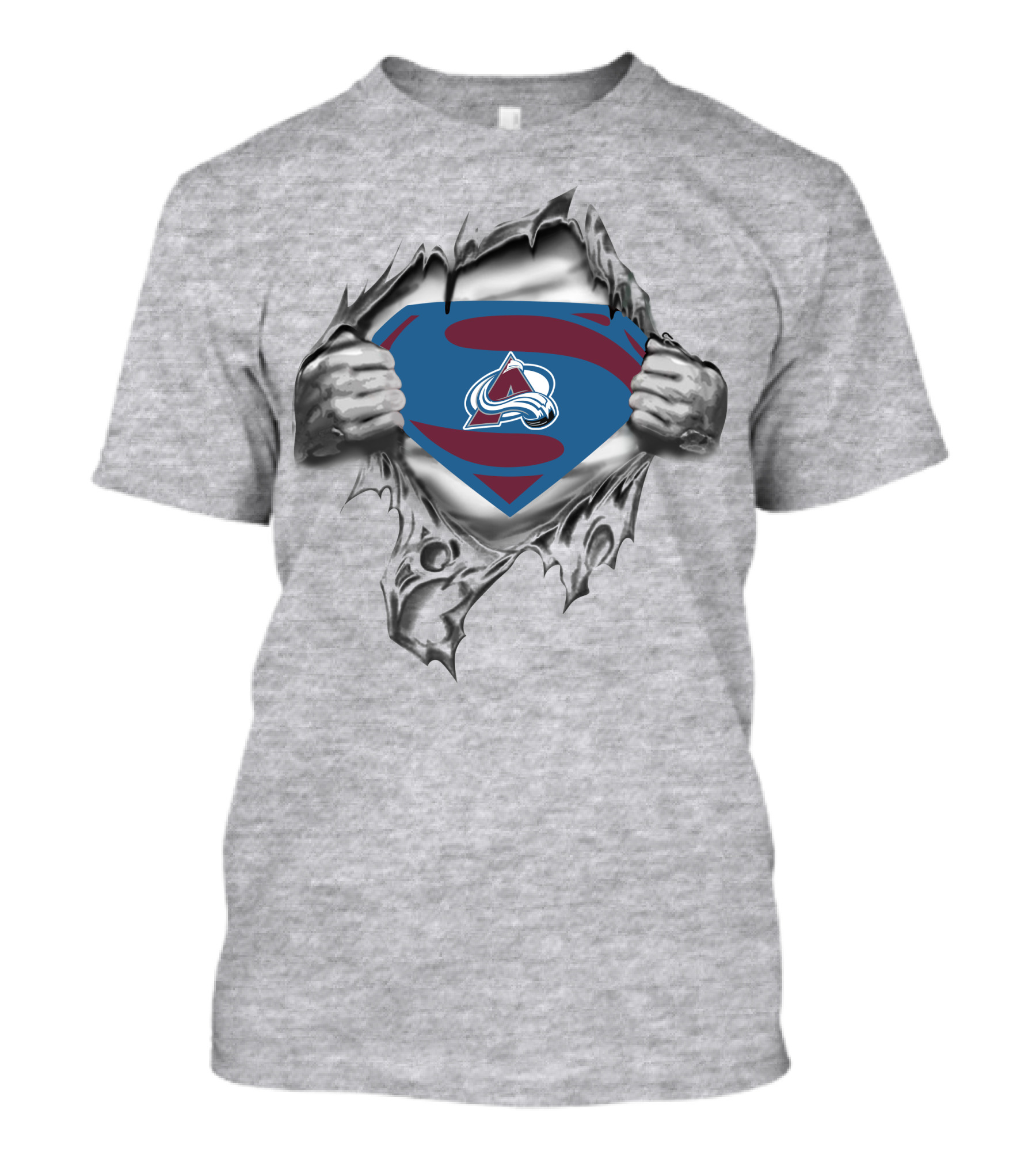 Colorado Avalanche Superman Logo Unveiled Under Tear T-Shirt