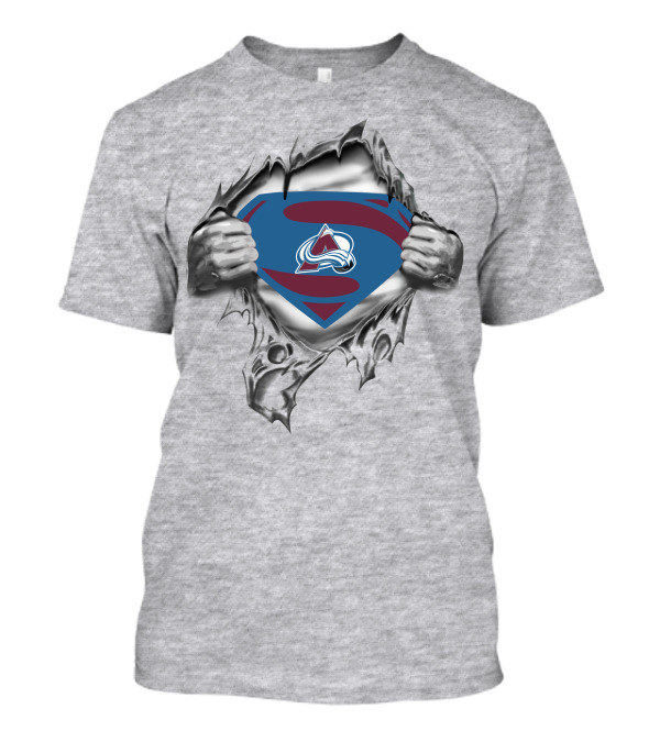 Colorado Avalanche Superman Logo Unveiled Under Tear T-Shirt