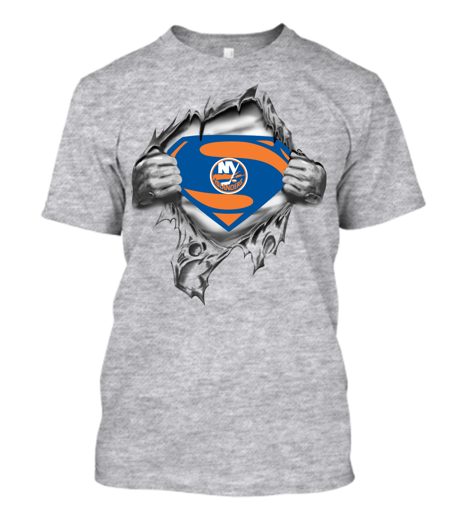 New York Islanders Superman Logo Tear Pullover T-Shirt