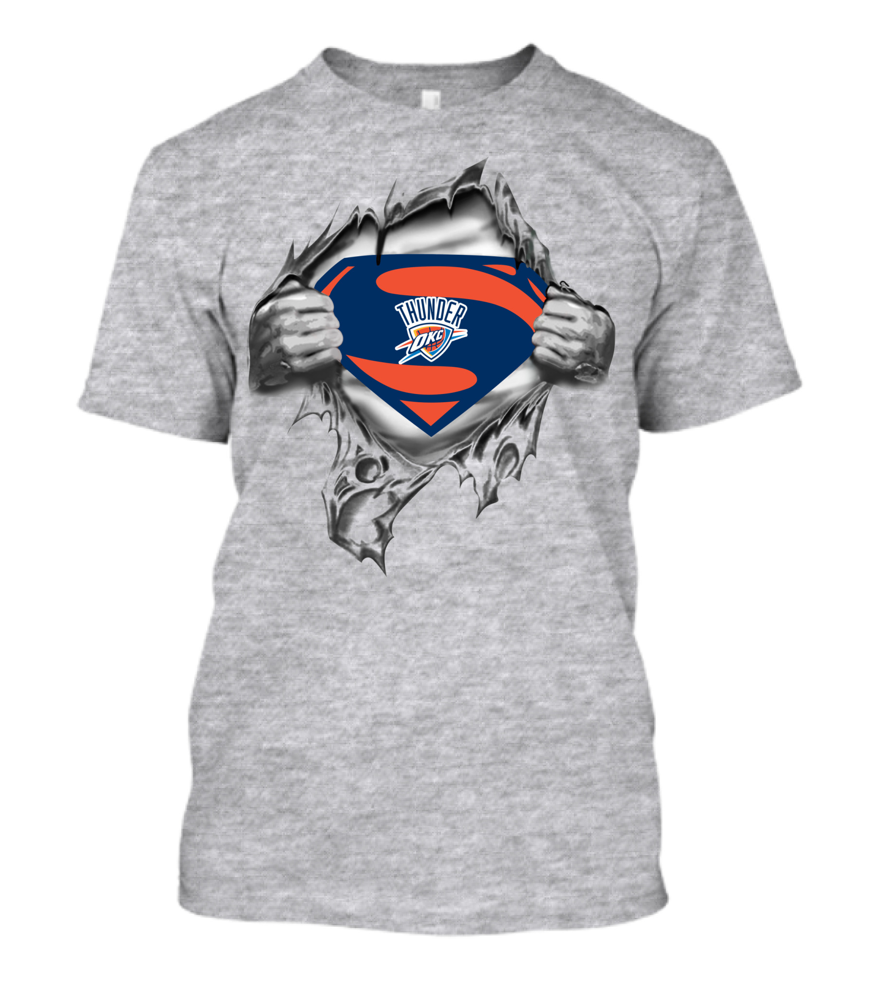 Oklahoma City Thunder Superman Logo Superhero Crossover T-Shirt