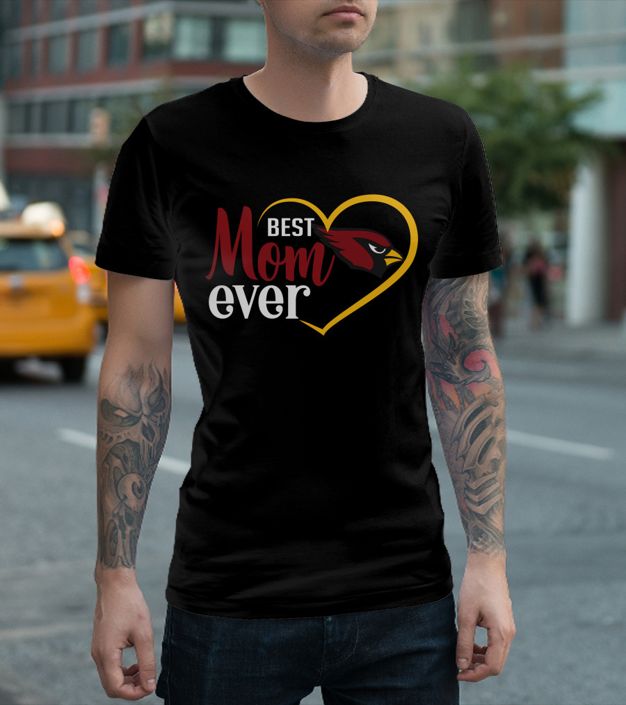 Arizona Cardinals Best Mom Ever Heart T-Shirt