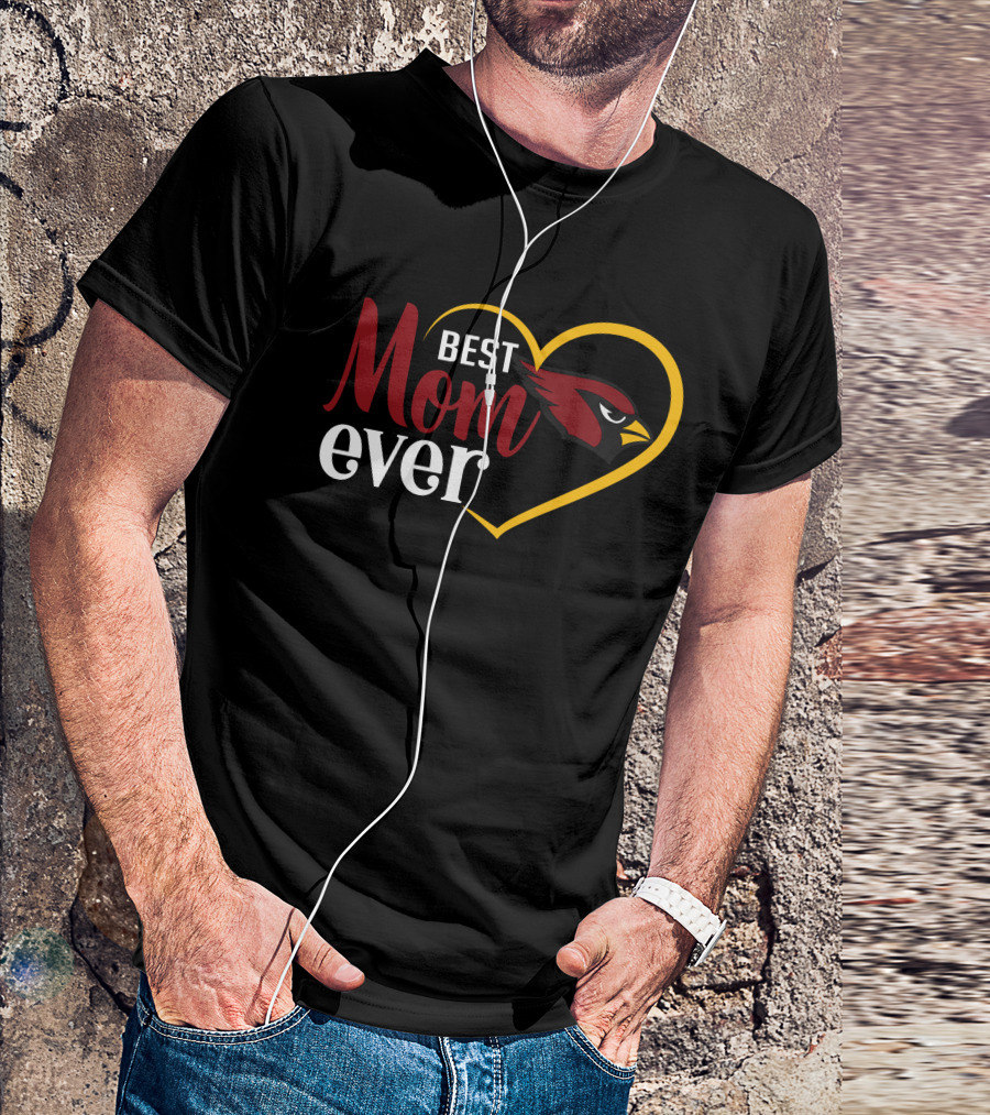 Arizona Cardinals Best Mom Ever Heart T-Shirt