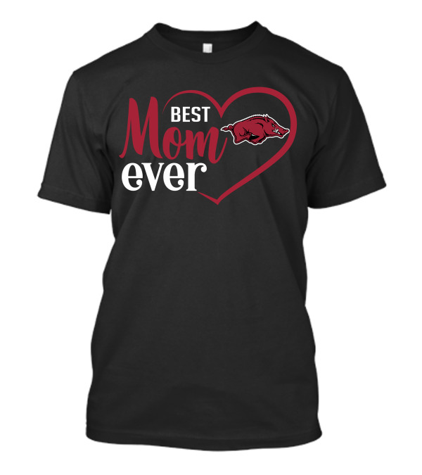 Best Mom Ever Arkansas Razorbacks Heart T-Shirt