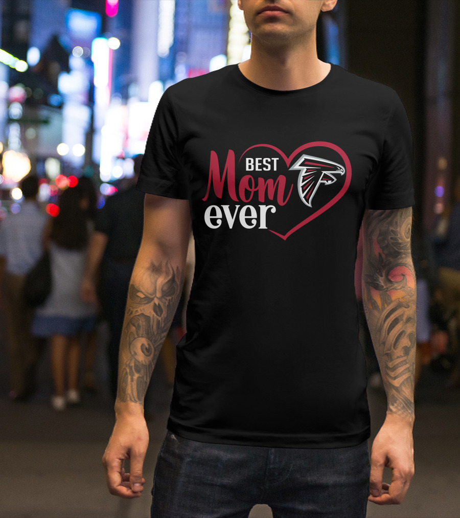 Atlanta Falcons Best Mom Ever Heart T-Shirt