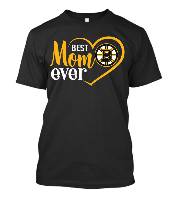 Boston Bruins Best Mom Ever Heart T-Shirt