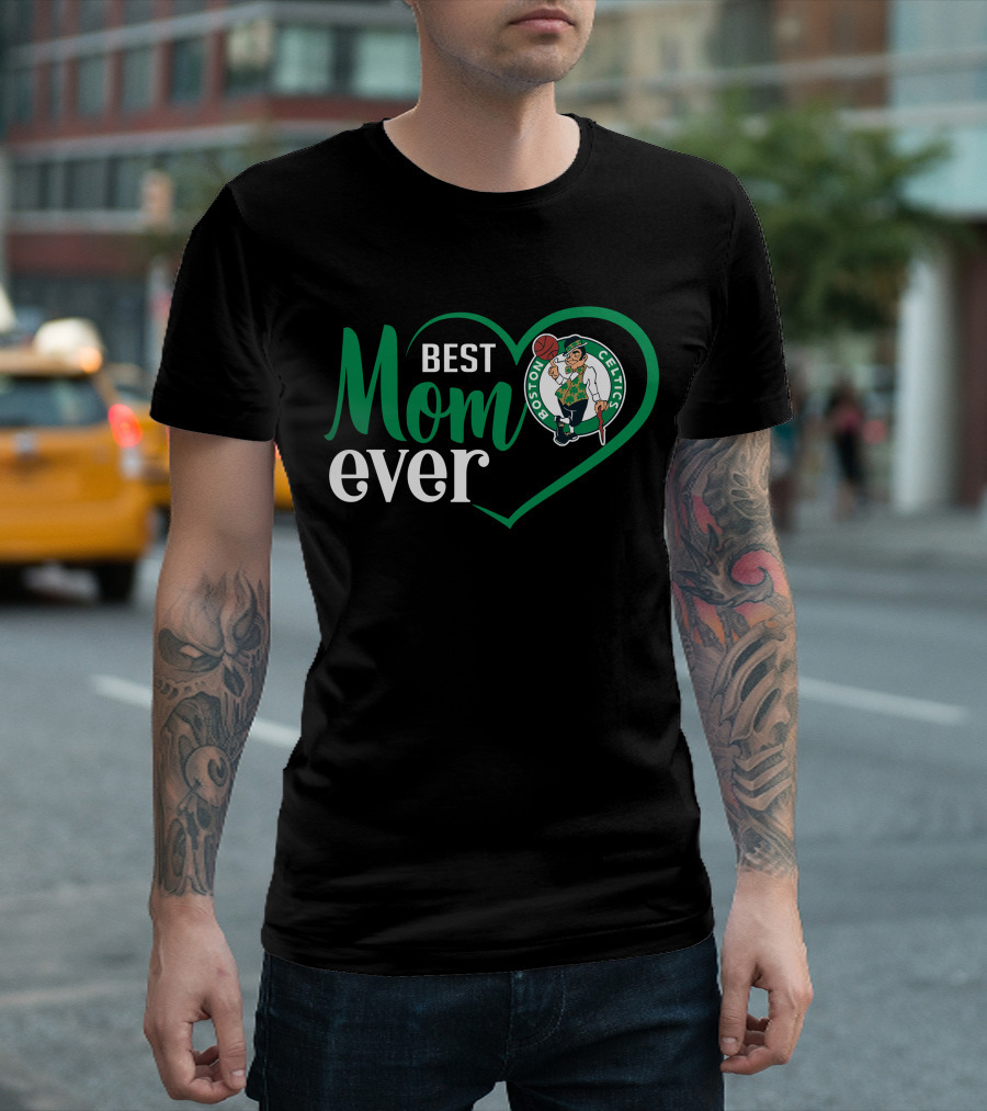 Best Mom Ever Boston Celtics Heart T-Shirt
