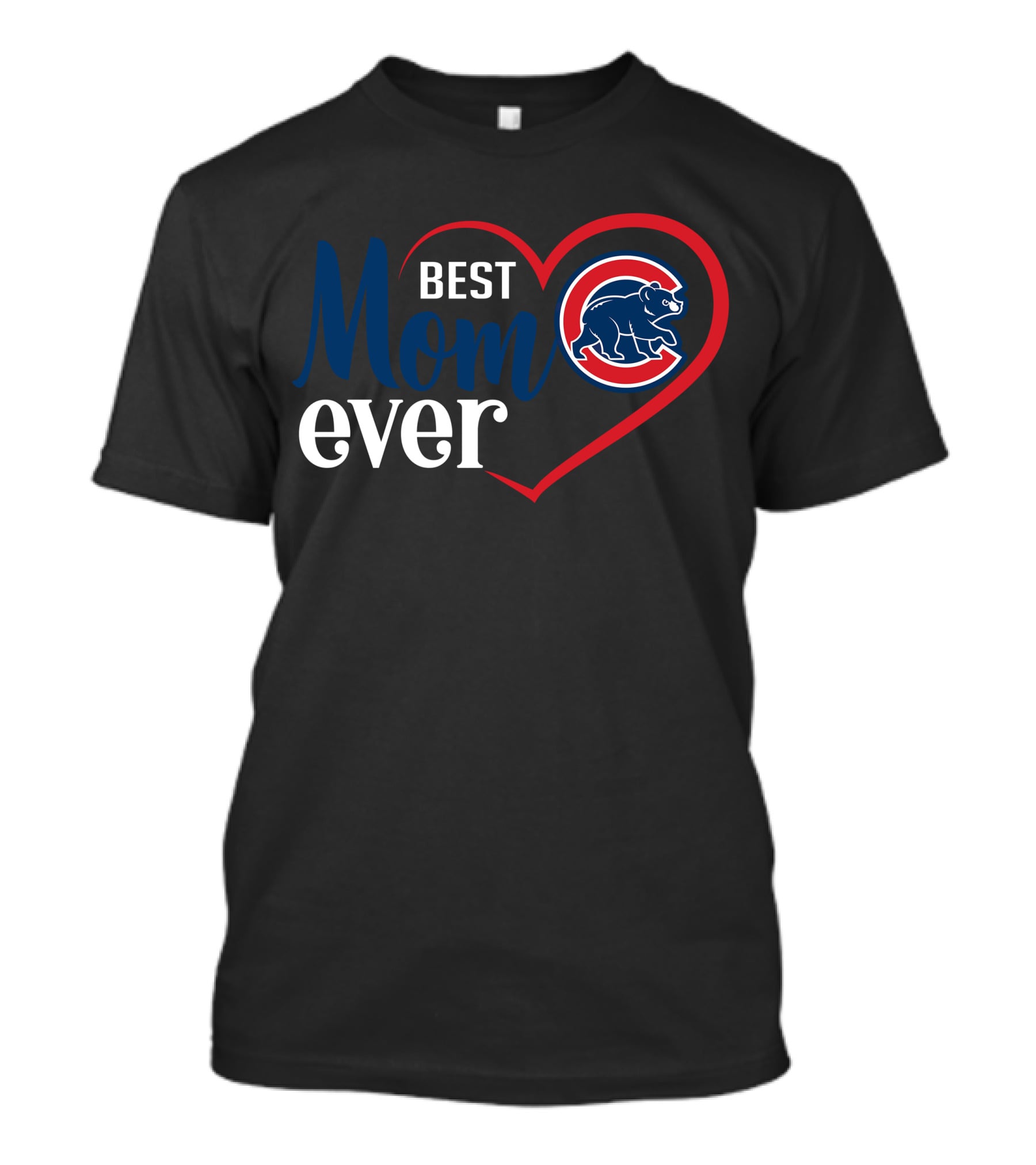 Chicago Cubs Best Mom Ever Heart T-Shirt