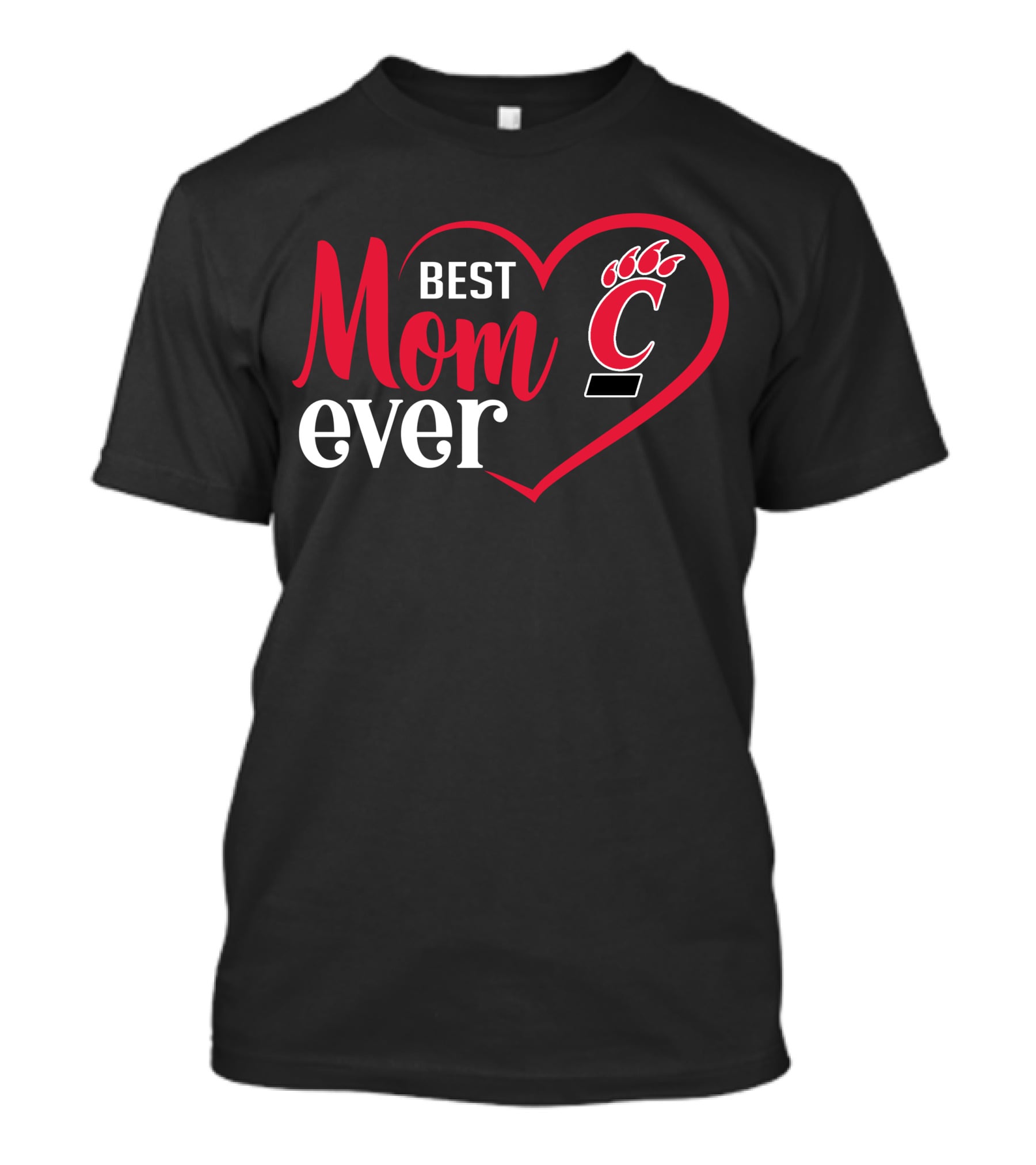 Cincinnati Bearcats Best Mom Ever Heart T-Shirt