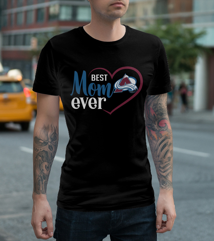 Best Mom Ever Colorado Avalanche Heart T-Shirt