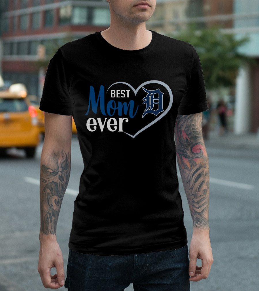 Best Mom Ever Detroit Tigers Heart T-Shirt