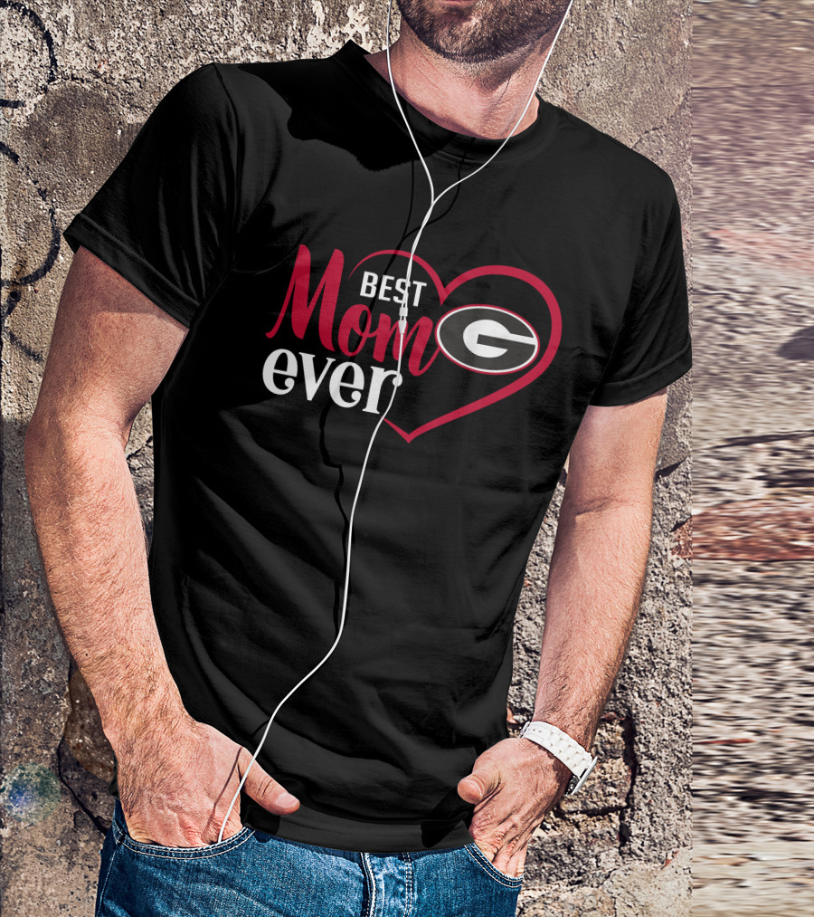 Georgia Bulldogs Best Mom Ever Heart T-Shirt