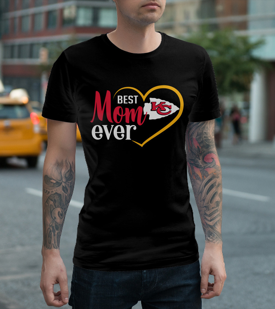 Best Mom Ever Kansas City Chiefs Heart T-Shirt
