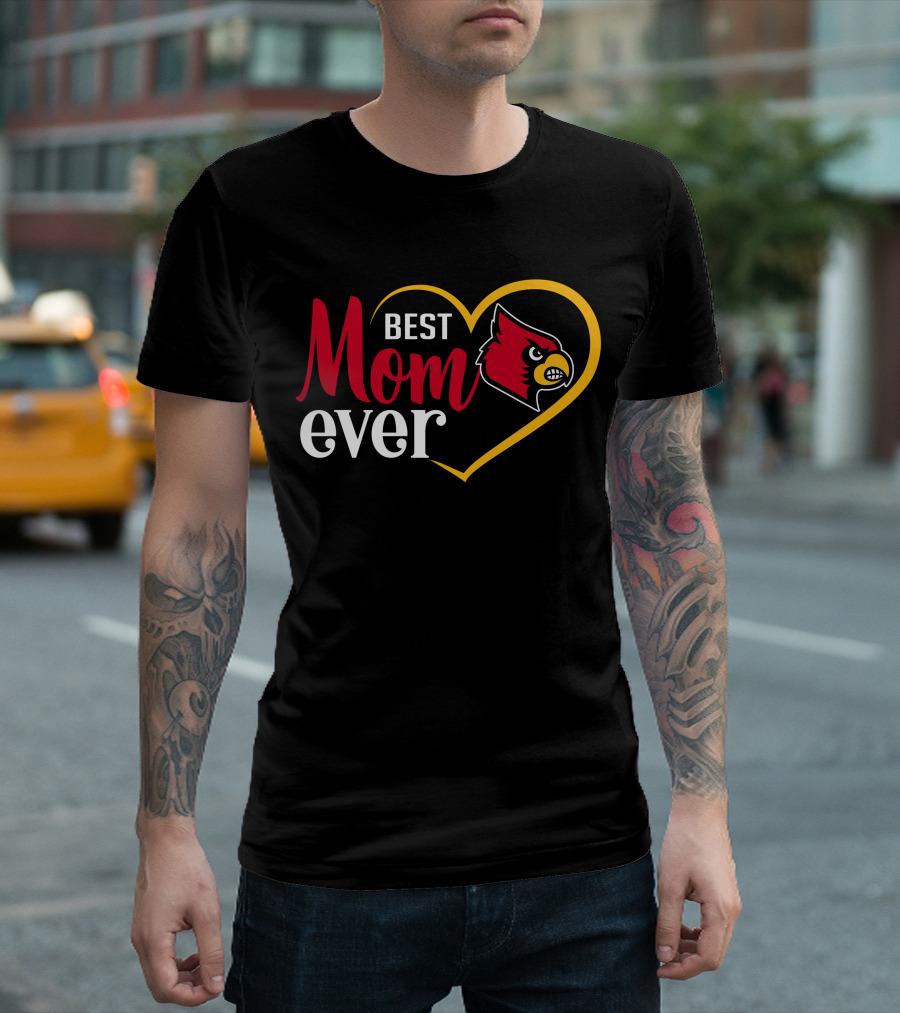 Louisville Cardinals Best Mom Ever Heart T-Shirt