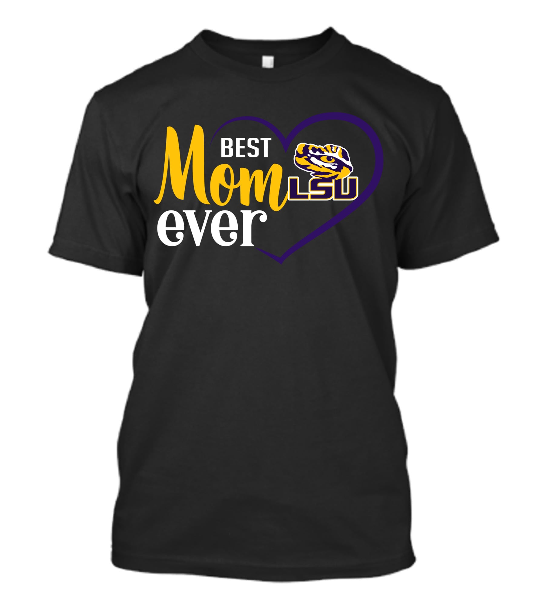 Best Mom Ever Lsu Tigers Logo Heart T-Shirt